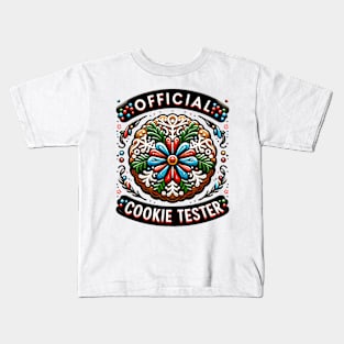 Official Cookie Tester Vintage Christmas Baking Kids T-Shirt